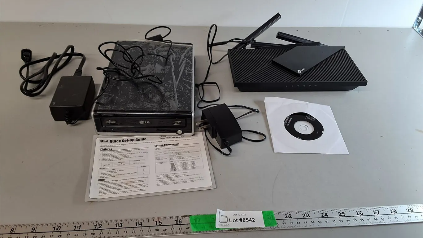 LG Super Multi DVD Rewriter & TP-Link Router- Both Power On