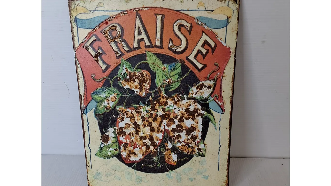 Vintage Style Metal Fraise Sign 13.75" x 10.25"
