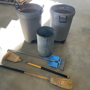 Garbage Cans & Brooms