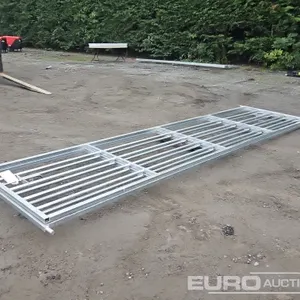 Unused 16' Light Galvanised Gates (2 of) 
