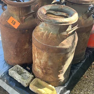 4 antique cream cans