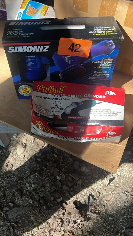 Orbit polisher and 4-1/2” angle grinder
