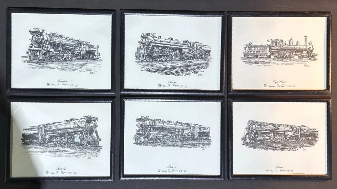 10 Framed Canadian National Locomotive Prints by Roger Smith