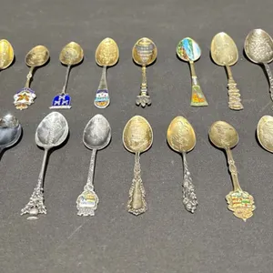 22 Souvenir Collector Spoons with Various Heraldic and Scenic Motifs