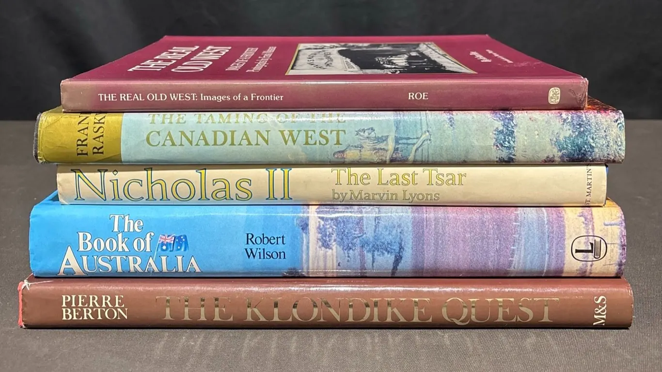 5 Historical Books: Old West, Canadian West, Nicholas II, Klondike, Australia