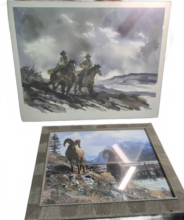 Art Prints: Western Cowboys & Framed Bighorn Sheep