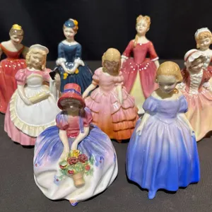 9 Royal Doulton Hand Painted Porcelain Ladies Figurines