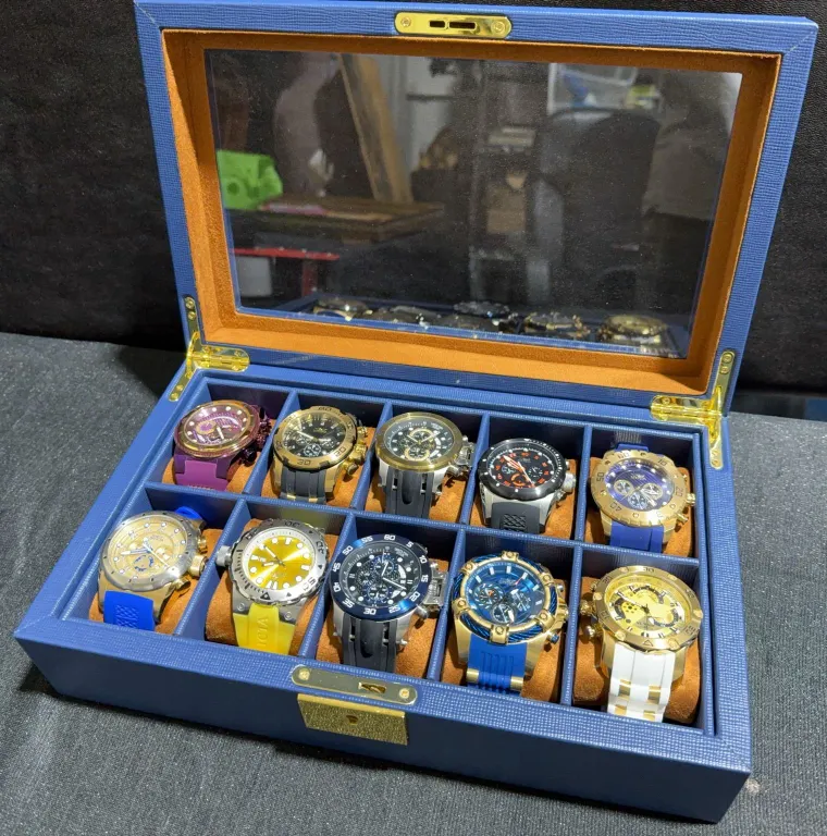 Lot of 10 Invicta and Unitex Men's Chronograph Watches