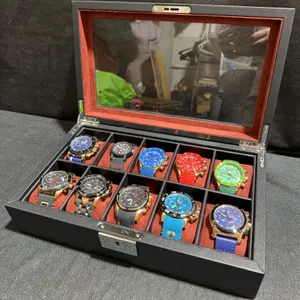 10 Assorted LIGE and Timex Wristwatches in Display Case