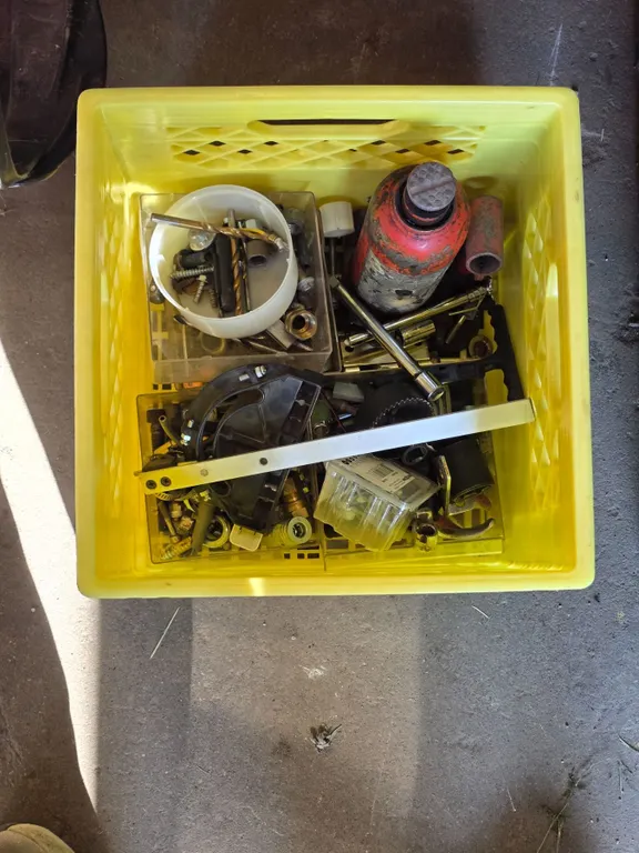 *OFFSITE* Milk Crate w/ Misc. Hardware