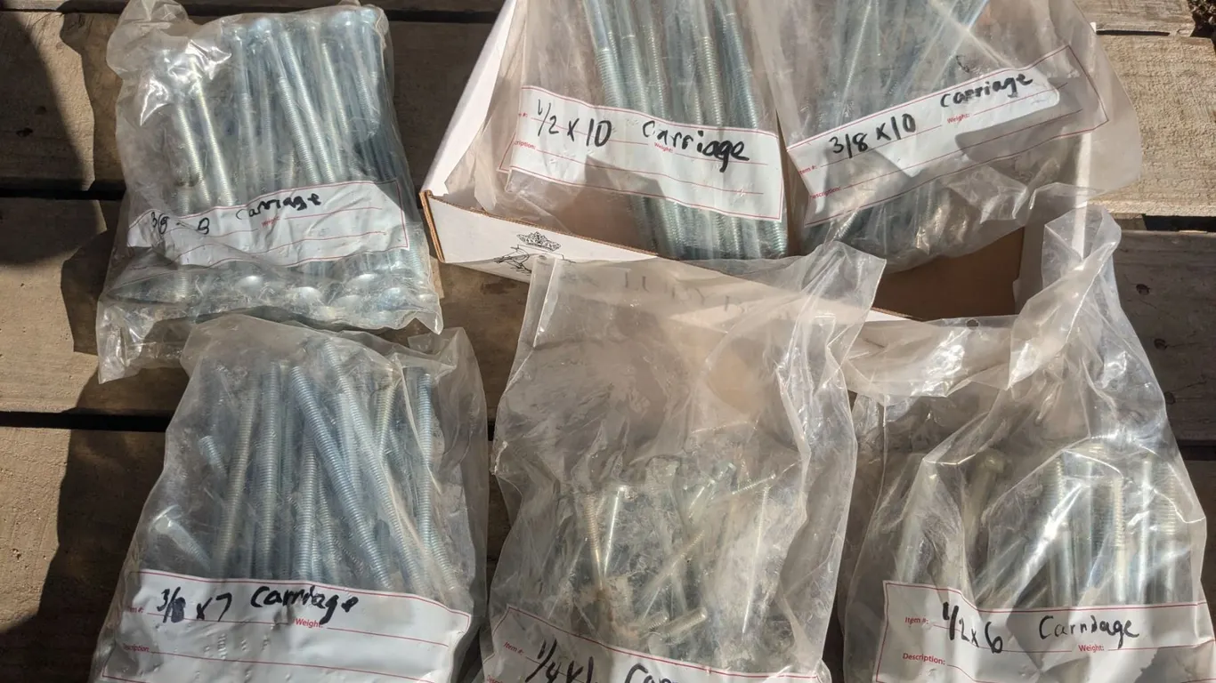 (6) Bags Assorted Carriage Bolts, 6” or Greater in Length