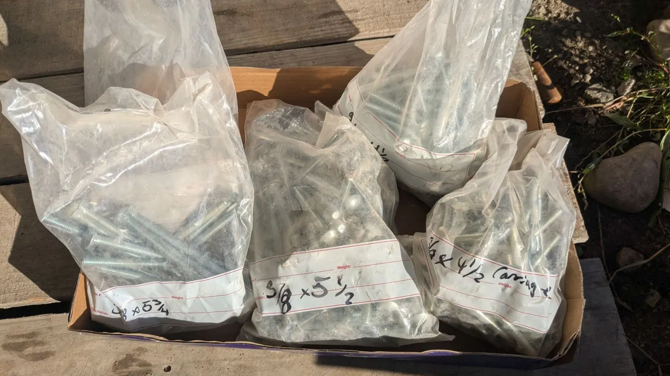 (5) Bags Assorted Carriage Bolts – ?” & ¼”