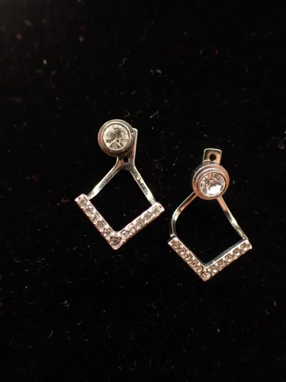 Silver tone Ear Jacket Earrings