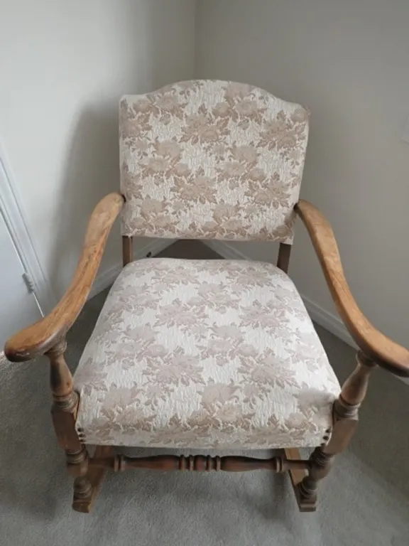 Upholstered Wooden Rocking Chair