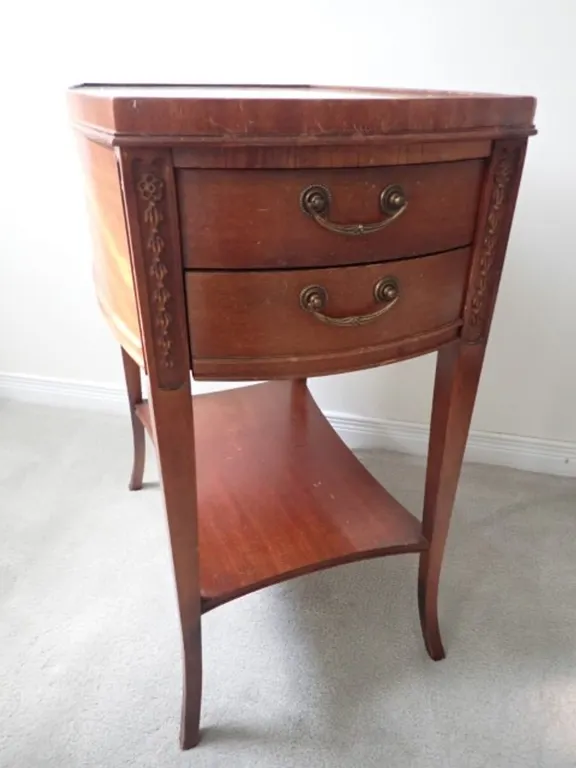 Neoclassical Transition-Style Wooden Nightstand
