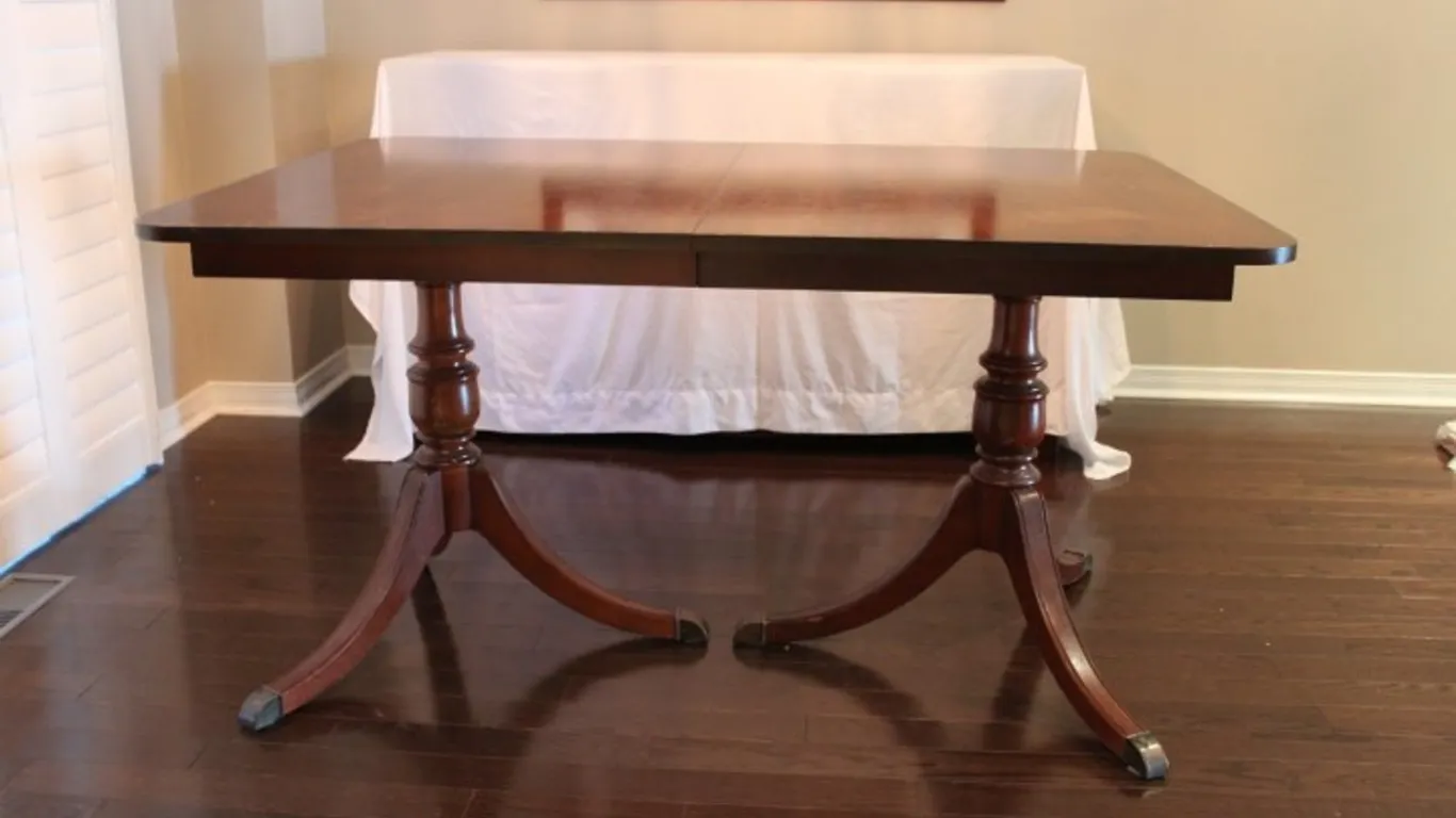 Double Pedestal Mahogany Dining Table