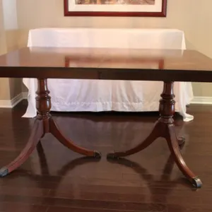 Double Pedestal  Mahogany Dining Table