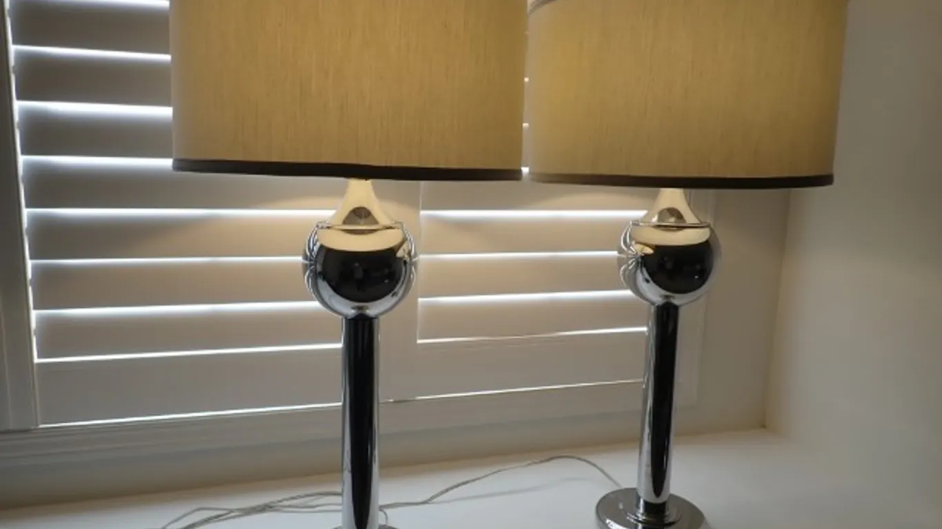 1970s Space Age Chrome Table Lamps