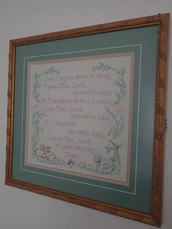 Framed Cross-Stitch Sampler