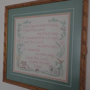 Framed Cross-Stitch Sampler