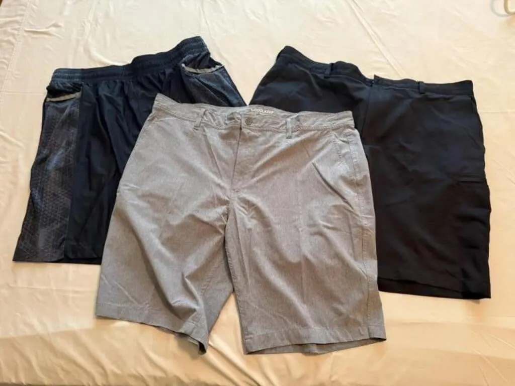 Tote bag, golf & gym shorts