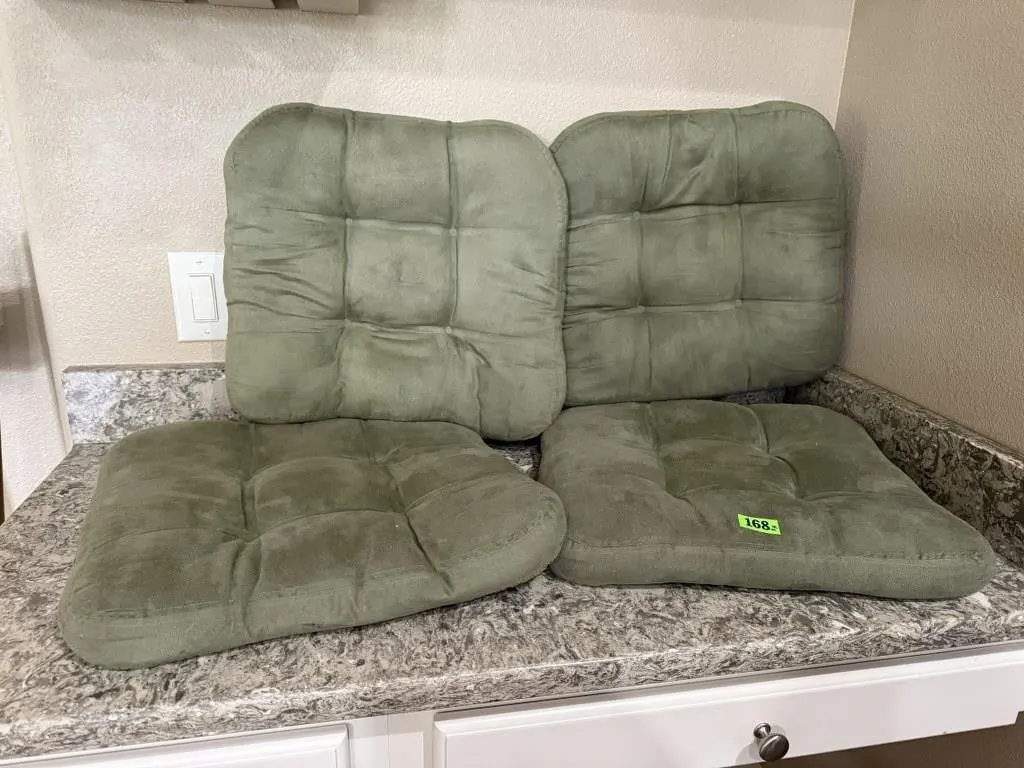 Sage green chair cushions (4)