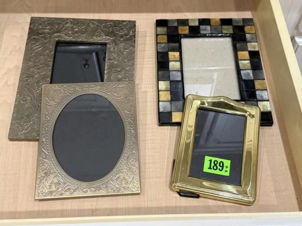 Metallic, mosaic picture frames (4)