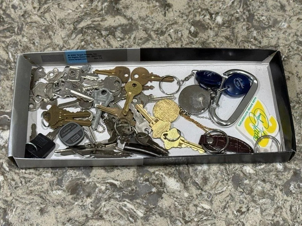 Assorted keys, keychains