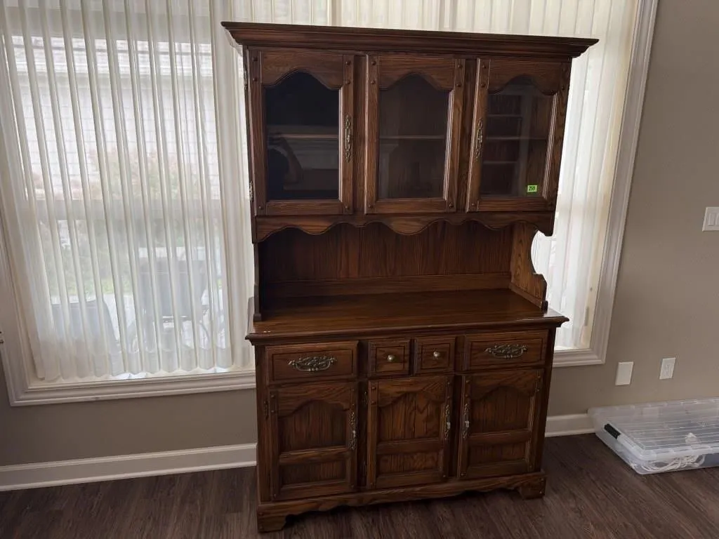 Vintage Richardson Brothers 2 piece china hutch