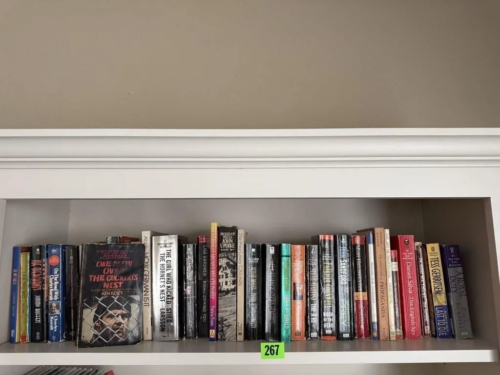 Shelf of paperback books