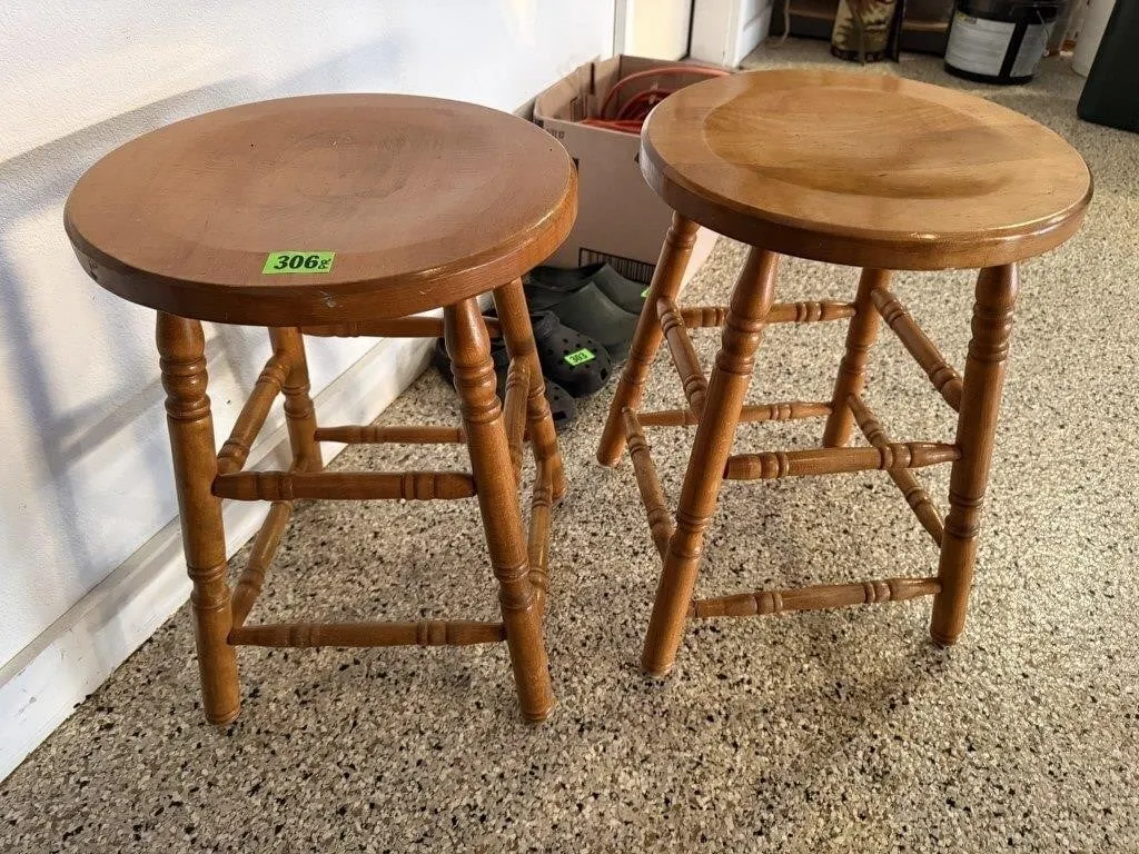 Pair of wooden stools