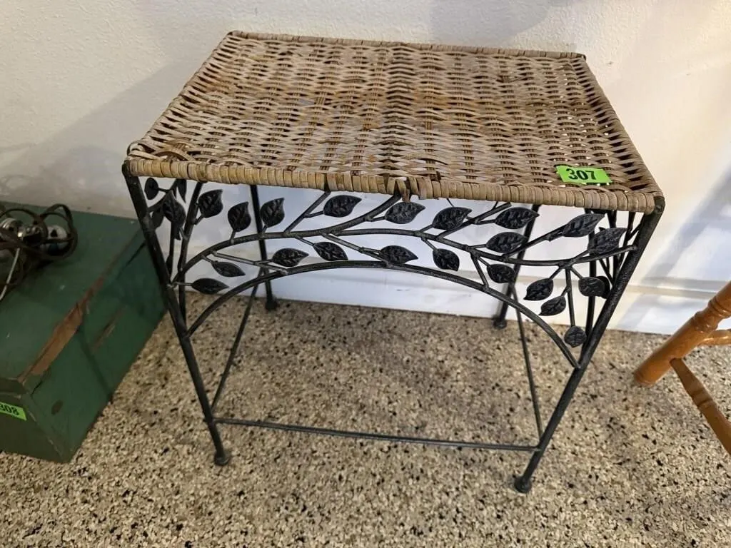 Wicker side table