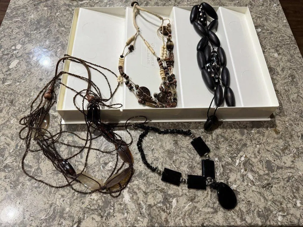 Beaded necklaces, costume jewelry