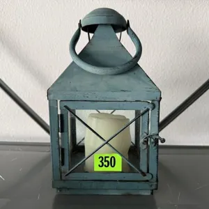 Teal metal lantern