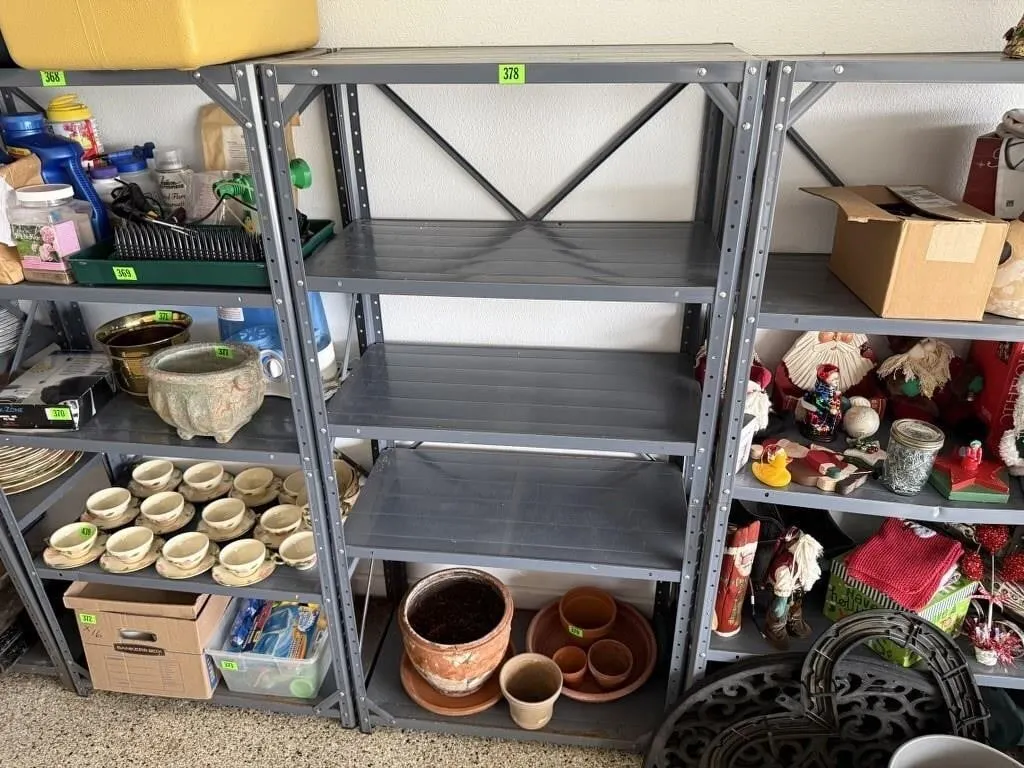 Metal shelving unit, no contents included;