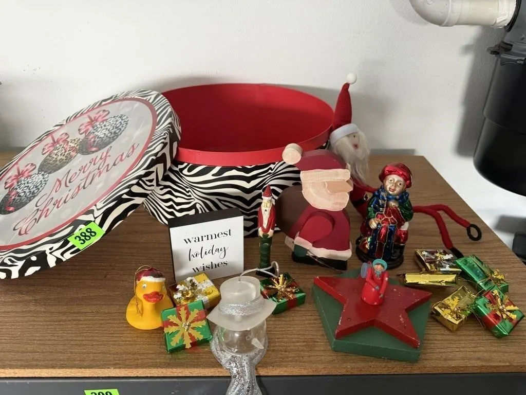 Merry Christmas hat box, holiday decorations,