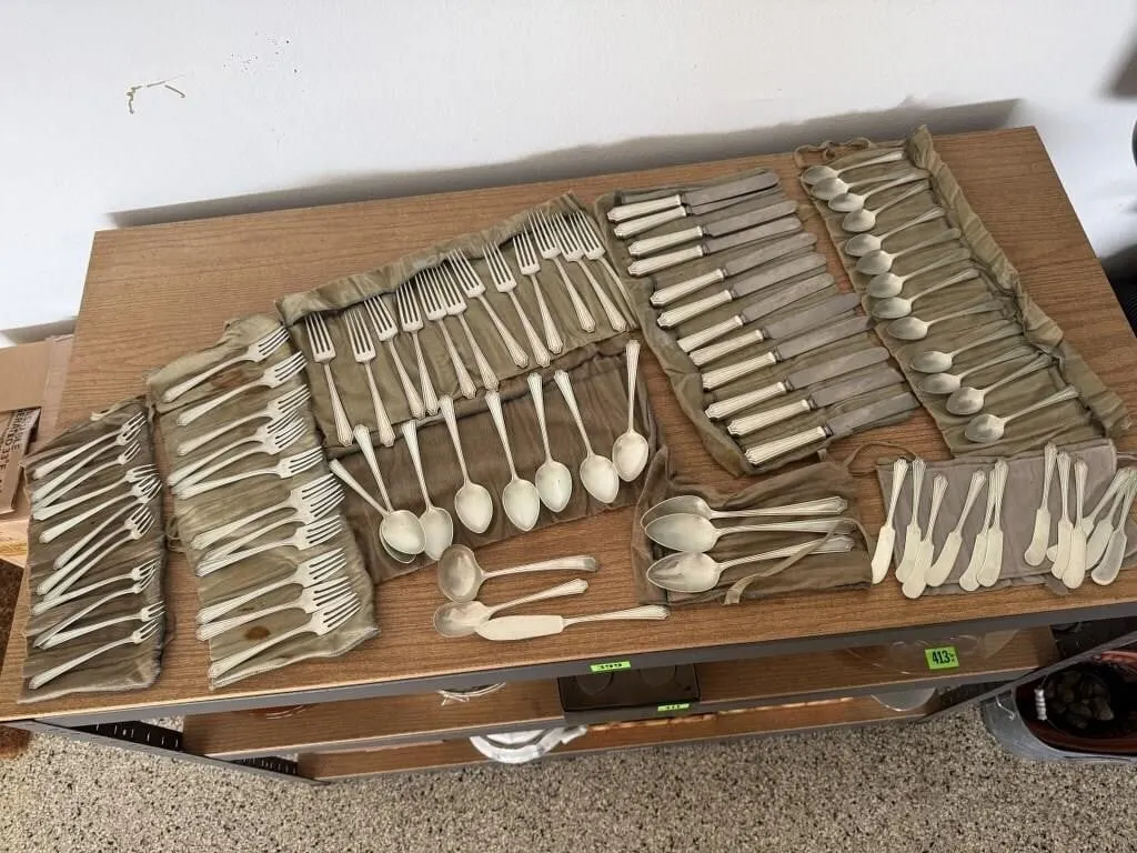 Set of sterling silver flatware