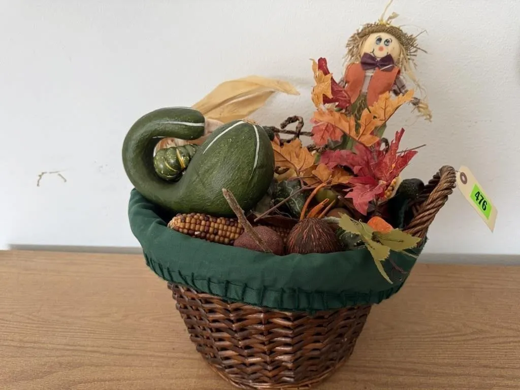 Gathering basket, fall florals, indian corn,