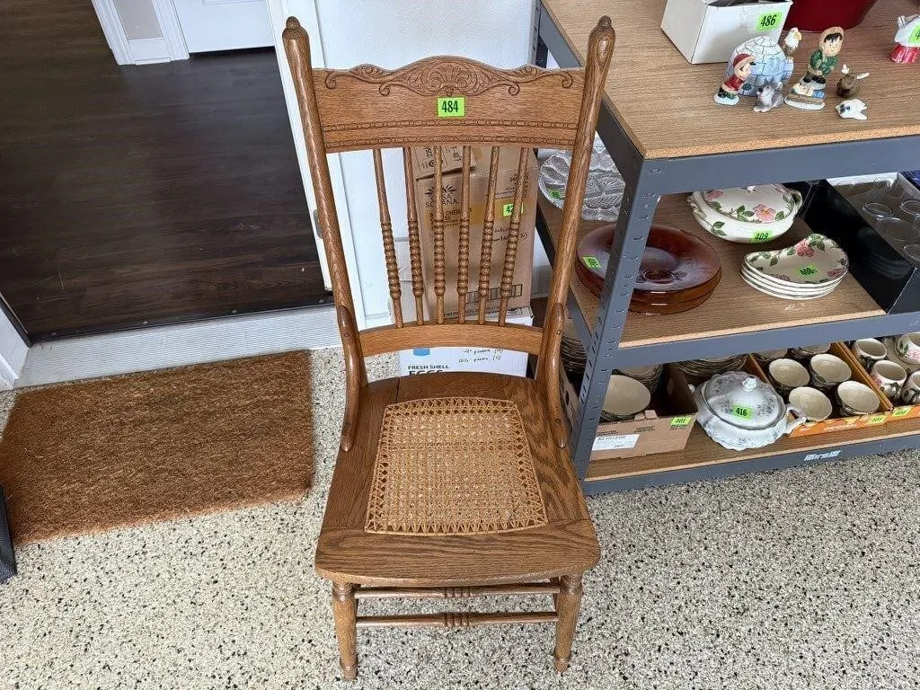 Caned dining chair