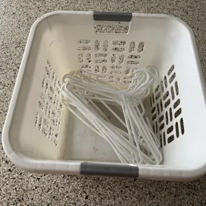 Laundry basket, clothes hangers