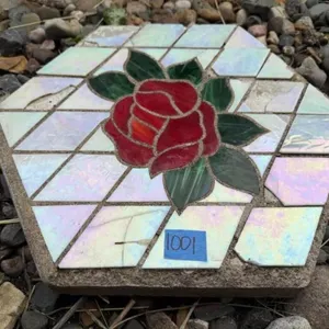 Mosaic concrete stepping stone