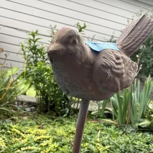 Cast iron bird garden stake