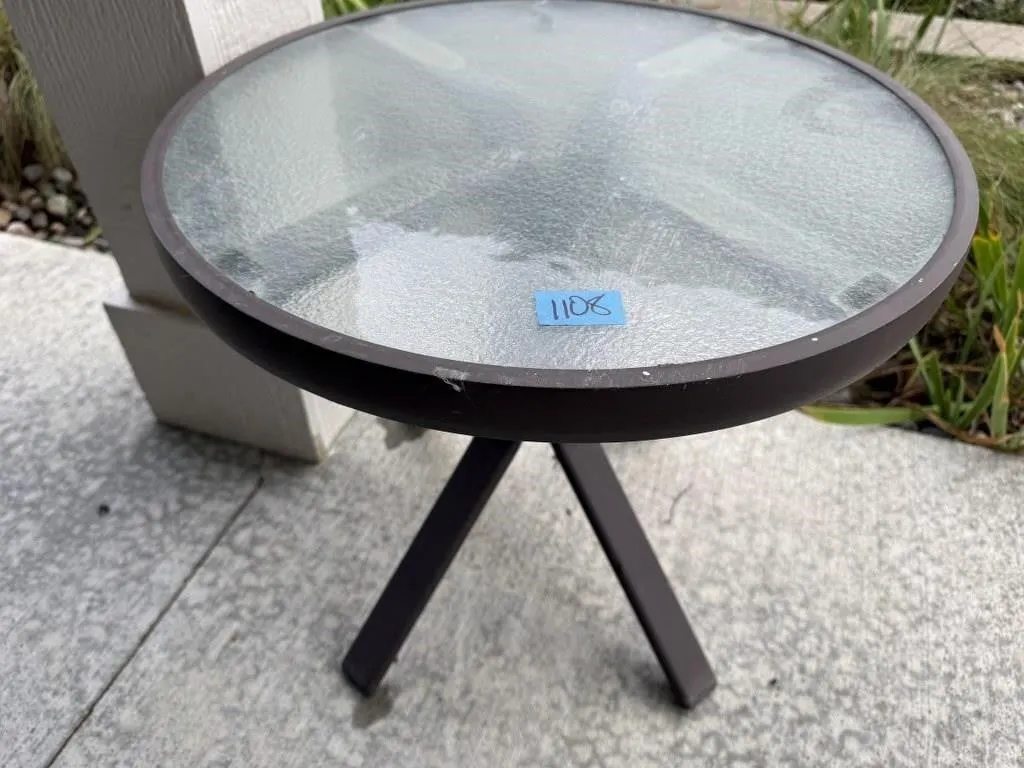Glass top side table