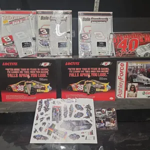 2 - Dale Earnhardt & Dale Earnhardt Jr. Note Pads, NASCAR stickers & Sterling Marlin License Plate
