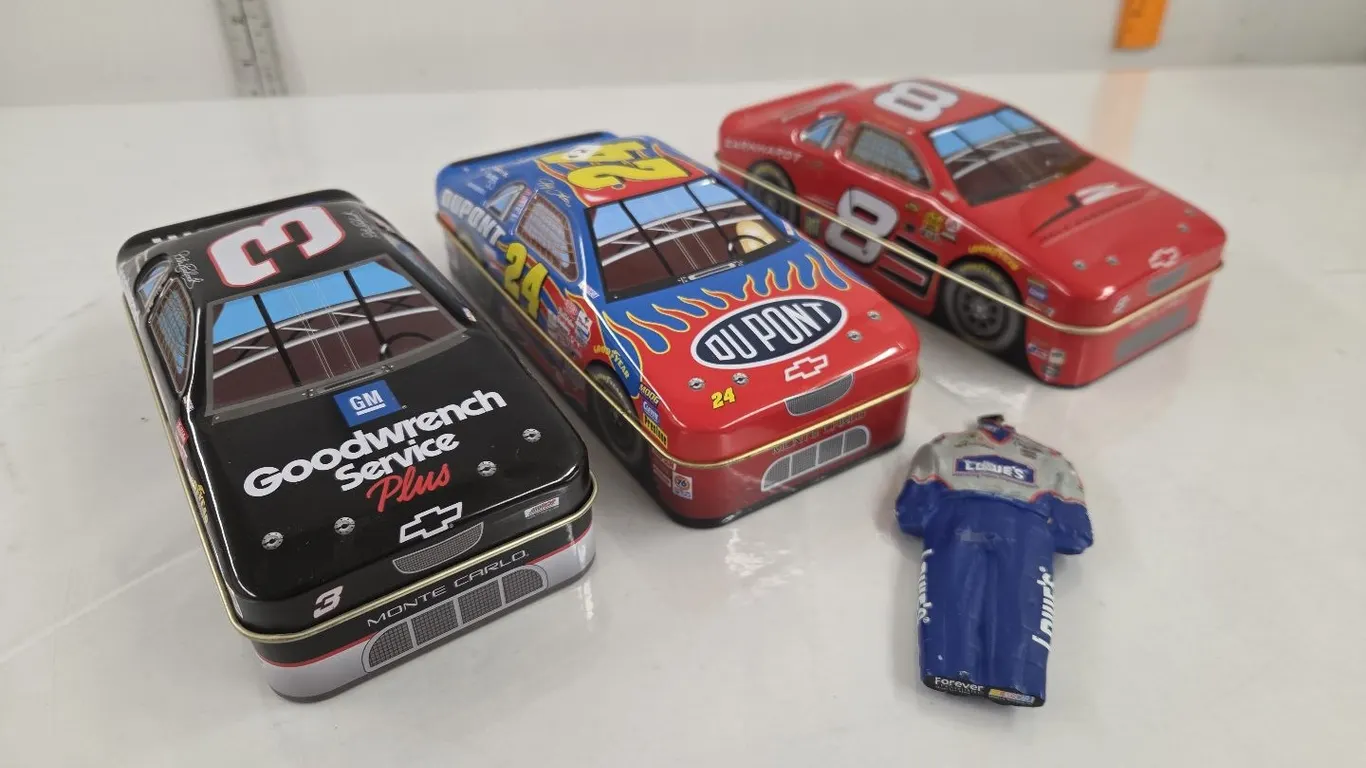 3 - NASCAR Collector tins, Dale Earnhardt, Dale Earnhardt Jr. & Jeff Gordon