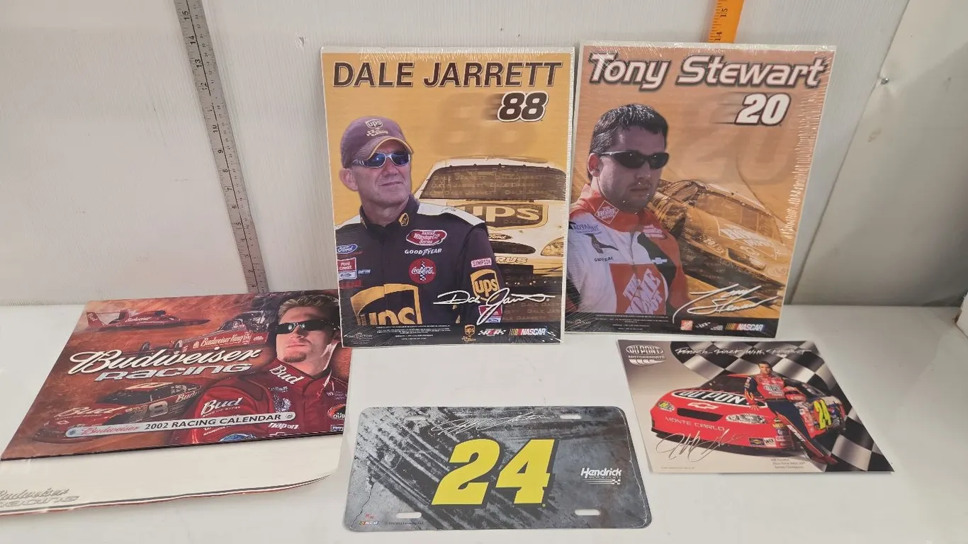NASCAR Memorabilia - License plate, photo, calendar & posters