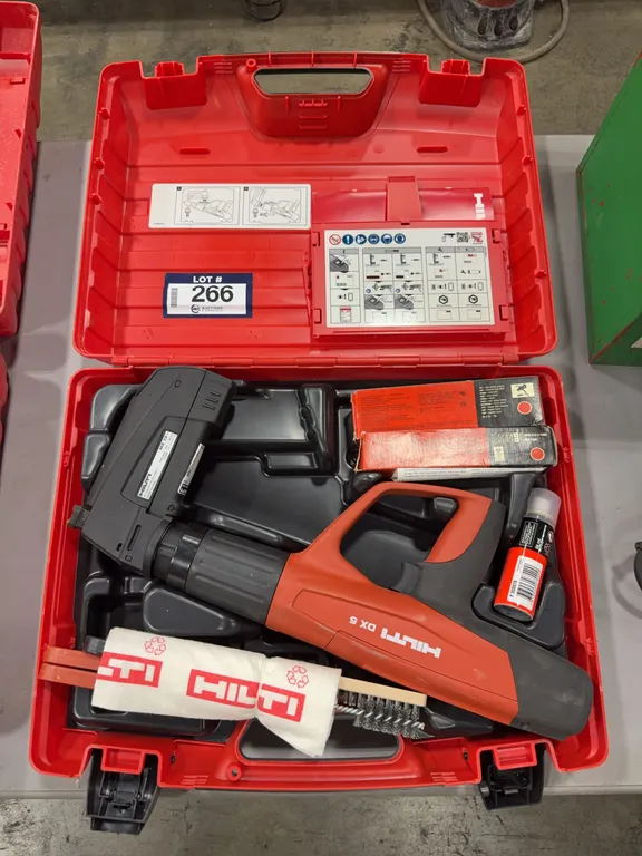HILTI DX 5 Powder Actuated Tool w/ HILTI MX 72 Direct Fastening Assembly, Case, etc.