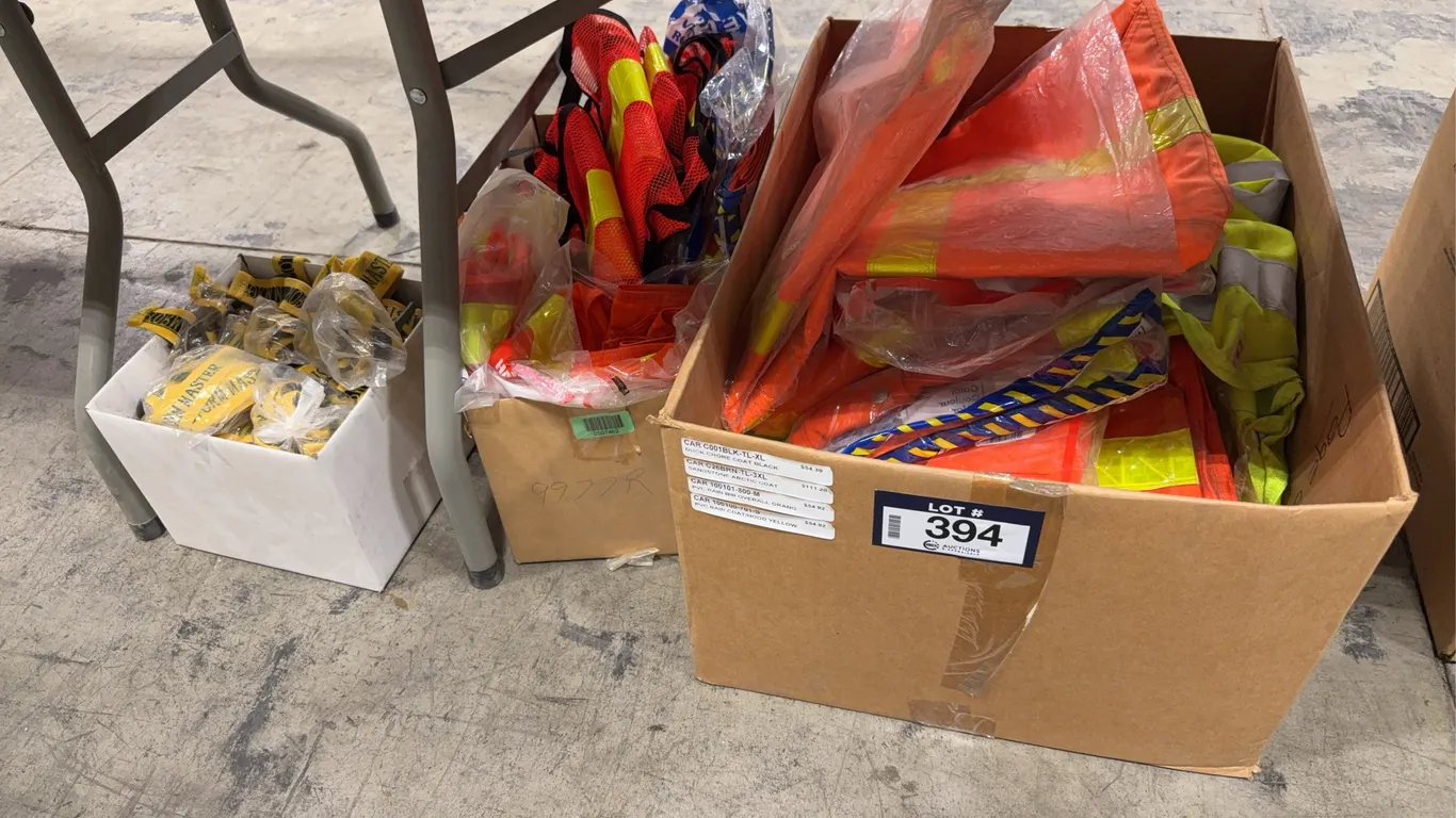 Lot of (3) Boxes of Safety Vests and Suspenders