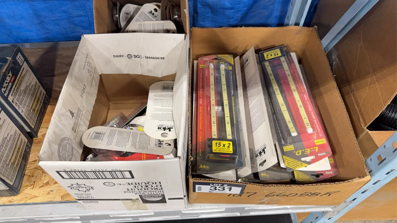 Lot of (3) Boxes of Asst. LED Light Strips, Light Bulbs, etc.