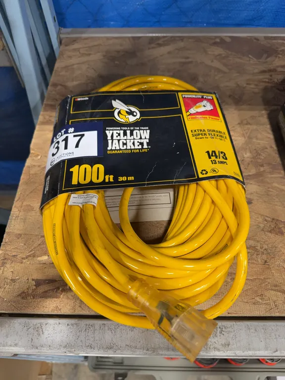 Yellow Jacket 100’ 14/3 Extension Cords w/ Lighted End